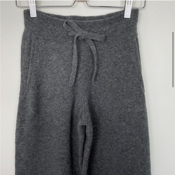 Everlane The Cozy Stretch Wide Leg Wool Blend Sweatpants Dark Gray - Picture 5 of 11